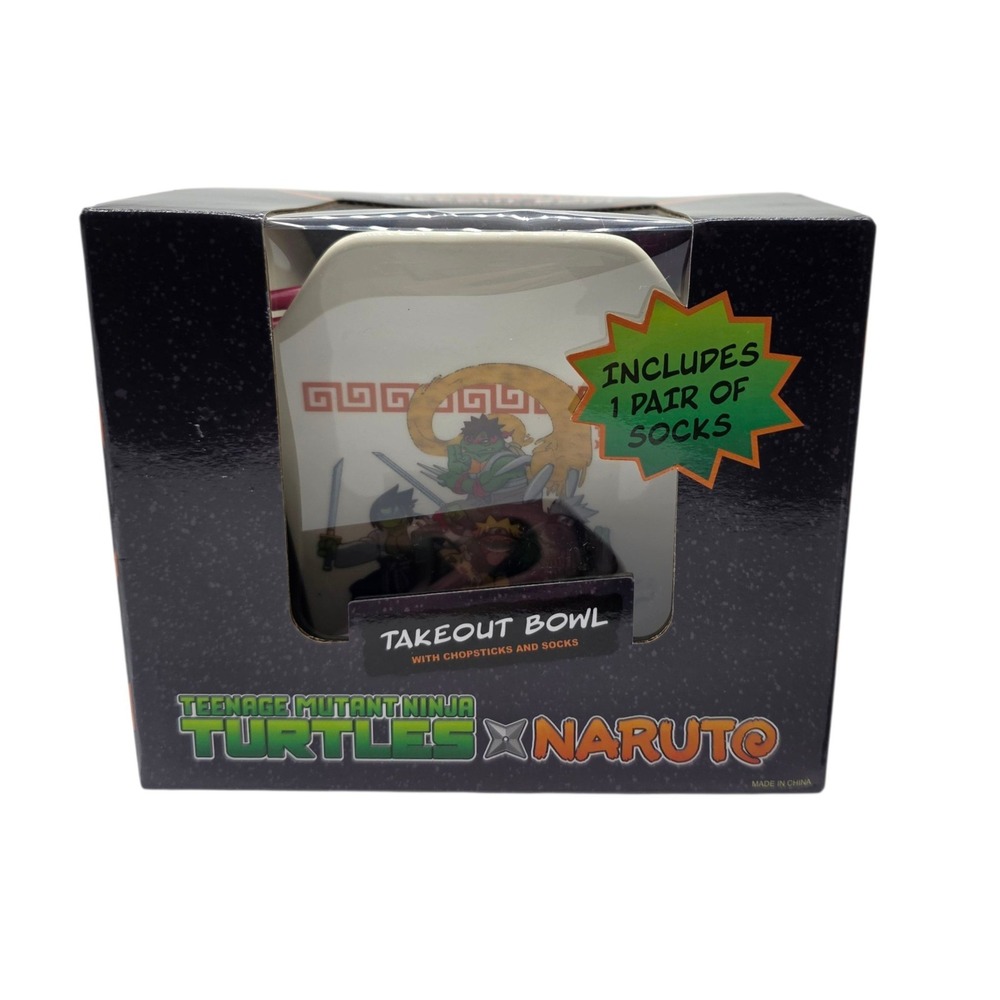 Teenage Mutant Ninja Turtles x‎ Naruto Ceramic Takeout Bowl Chopsticks Socks Set